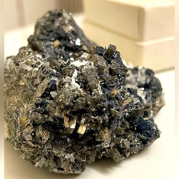 Rock, Mineral & Crystal Cluster of Spharlrite, Huaron, Quartz & Pyrite - Picture 9 of 14